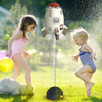 Water Rocket Launcher Sprinkler Water Play Toy Outdoor Pool Lawn Garden Fun Kids Toy White