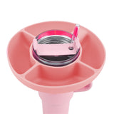 4-Division Silicone Snack Tray for 40oz Stanley Cup Snack Bowl Snack Container Pink