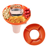 4-Division Silicone Snack Tray for 40oz Stanley Cup Snack Bowl Snack Container Orange