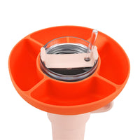 4-Division Silicone Snack Tray for 40oz Stanley Cup Snack Bowl Snack Container Orange