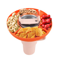 4-Division Silicone Snack Tray for 40oz Stanley Cup Snack Bowl Snack Container Orange