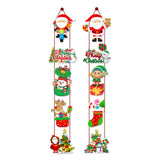 Pair of Christmas Porch Hanging Sign Xmas Door Banner Wall Christmas Hanging Party Decoration Style 2