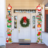 Pair of Christmas Porch Hanging Sign Xmas Door Banner Wall Christmas Hanging Party Decoration Style 2