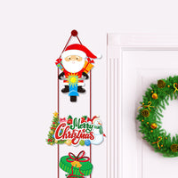 Pair of Christmas Porch Hanging Sign Xmas Door Banner Wall Christmas Hanging Party Decoration Style 2