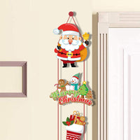 Pair of Christmas Porch Hanging Sign Xmas Door Banner Wall Christmas Hanging Party Decoration Style 1