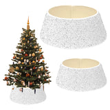 Christmas Tree Collar Glitter Xmas Tree Ring Round Sparkle Christmas Tree Base Tree Skirt Sliver