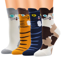 Four Pairs of Cotton Cat Socks