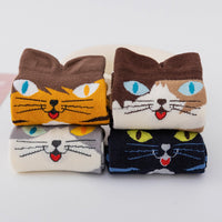 Four Pairs of Cotton Cat Socks