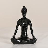 4Pcs Meditation Yoga Pose Statue Yoga Figurine Ornament Home Decoration Black