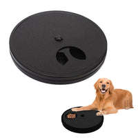 Non-Slip Pet Dog Scratch Board Rotating Round Dog Nail Scratch Pad with 6 Snack Compartments Black