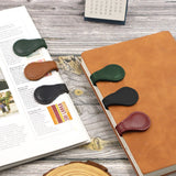 2Pcs Dual-side Magnetic Bookmark PU Leather Bookmark Brown