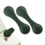 2Pcs Dual-side Magnetic Bookmark PU Leather Bookmark Green