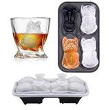 3D French Bulldog Ice Cube Mold 4 Hole Ice Cube Tray Kitchen Tool