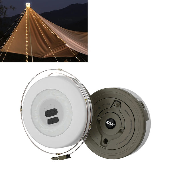 Portable 2-in-1 Camping String Light Rechargeable 10M Fairy String Lights Outdoor Camping Light Green