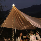 2-in-1 Camping String Light Rechargeable 10M Fairy String Lights Outdoor Camping Light Yellow