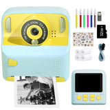 Kids Instant Print Camera with Memory Card and 5 Rolls of Print Paper Blue