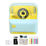 Kids Instant Print Camera with Memory Card and 5 Rolls of Print Paper Blue