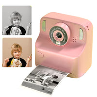 Kids Instant Print Camera with Memory Card and 5 Rolls of Print Paper Pink