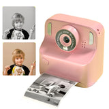 Kids Instant Print Camera with Memory Card and 5 Rolls of Print Paper Pink