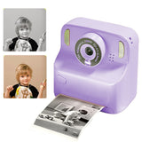 Kids Instant Print Camera with Memory Card and 5 Rolls of Print Paper Purple