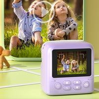 Kids Instant Print Camera with Memory Card and 5 Rolls of Print Paper Purple