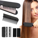 Set of Detachable Flat Iron Comb Attachment Clip-on Hair Straightening Comb Hair Styling Tool Black