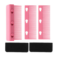 Set of Detachable Flat Iron Comb Attachment Clip-on Hair Straightening Comb Hair Styling Tool Pink