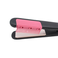 Set of Detachable Flat Iron Comb Attachment Clip-on Hair Straightening Comb Hair Styling Tool Pink