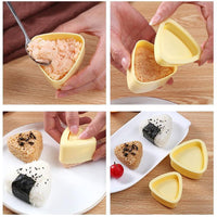 Set of 3Pcs Onigiri Mold DIY Rice Mold Press Triangle Sushi Musubi Maker Kit with Spoon