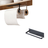 Wall Mount Paper Towel Holder Self-Adhesive Paper Towel Roll Holder for Kitchen Bathroom Under Cabinet Black