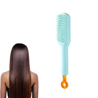 Self Cleaning Hair Brush Anti-Static Massage Comb with Retractable Bristles Blue