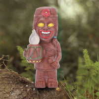 Mayan Smiling Face Solar Light Creative Garden Solar Resin Garden Decoration Light for Patio Lawn Yard Style 1