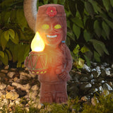 Mayan Smiling Face Solar Light Creative Garden Solar Resin Garden Decoration Light for Patio Lawn Yard Style 1