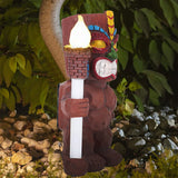 Mayan Smiling Face Solar Light Creative Garden Solar Resin Garden Decoration Light for Patio Lawn Yard Style 2