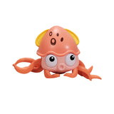 Electric Crawling Octopus Toy LED Light Up Musical Walking Toy for Kids Pink