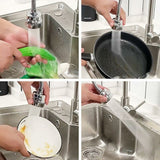 3 Modes Adjustable Long Faucet Sprayer Head 360-Degree Rotatable Kitchen Anti -Splash Tap Booster