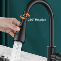 3 Modes Faucet Sprayer 360 Flexible Kitchen Sink Extension Attachment Water Saving Nozzle Black