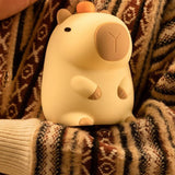 Capybara Silicone Night Light Portable USB Rechargeable Touch Control Lamp with Timing Function