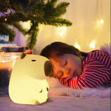 Capybara Silicone Night Light Portable USB Rechargeable Touch Control Lamp with Timing Function