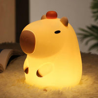 Capybara Silicone Night Light Portable USB Rechargeable Touch Control Lamp with Timing Function