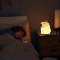 Capybara Silicone Night Light Portable USB Rechargeable Touch Control Lamp with Timing Function