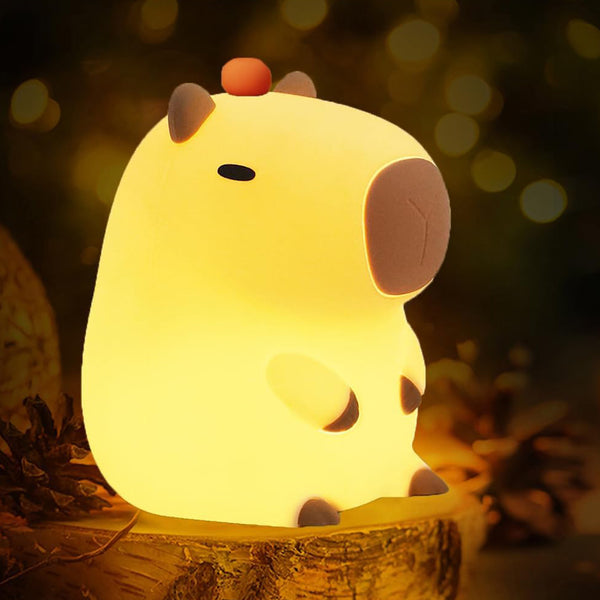 Capybara Silicone Night Light Portable USB Rechargeable Touch Control Lamp with Timing Function