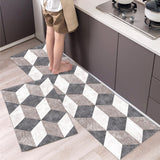 2Pcs Set Non-Slip Kitchen Floor Mats Home Door Mats Easy Clean Style 2