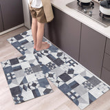 2Pcs Set Non-Slip Kitchen Floor Mats Home Door Mats Easy Clean Style 3