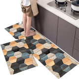 2Pcs Set Non-Slip Kitchen Floor Mats Home Door Mats Easy Clean Style 4