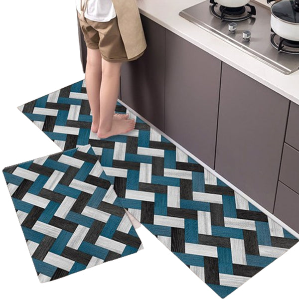 2Pcs Set Non-Slip Kitchen Floor Mats Home Door Mats Easy Clean Style 5