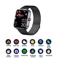 Bluetooth Smart Watch for Women Touch Screen Watch Heart Rate Sleep Monitor Fitness Tracker for iOS Android Black