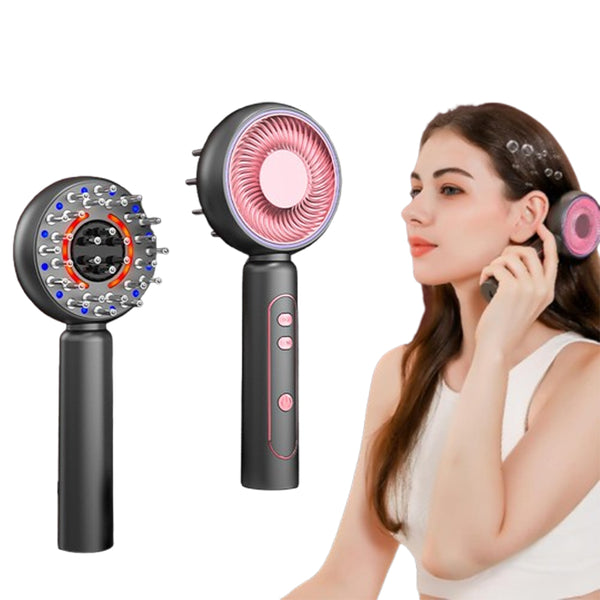 4-Mode EMS Electric Scalp Massage Brush Oil Applicator Vibrating Hair Comb for Hair Health