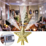 LED Snowflake Projector Light Christmas Tree Star Topper Xmas Holiday Party Decor