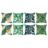 8Pcs Cushion Covers Leaves Printed Pillowcase Sofa Pillow Case Home Decor